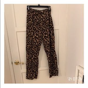 Reformation Cheetah Print Marlon Pants Size 8